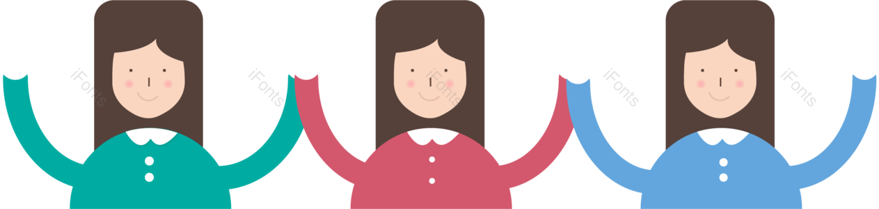 可爱 牵手 女孩 设计元素 人物 插画