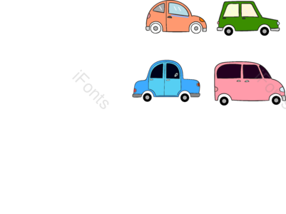 彩色 汽车 卡通汽车 手绘 插画 小清新 可爱 创意汽车