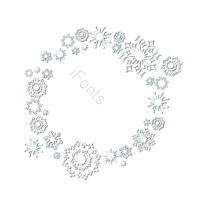 雪花 白色 立体 剪纸风格 边框 圆形 清新