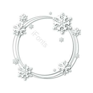 雪花 白色 立体 剪纸风格  圆形