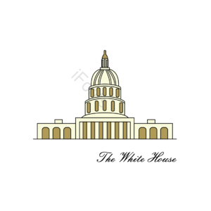 剪影 建筑 手绘竽 白宫 美国 美国建筑 美国特色 房子矢量