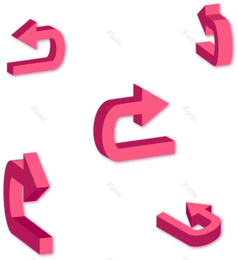 箭头图片,立体元素,几何形PNG,方向免抠素材