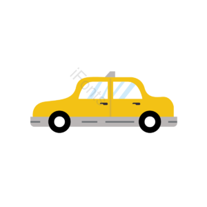 汽车 黄色 扁平 简约 车