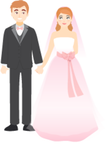 可爱 梦幻 精细 手绘 婚礼 新人 插画 矢量