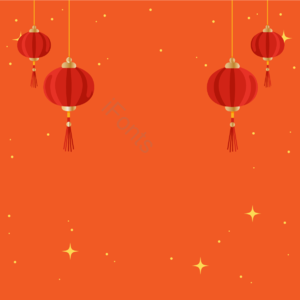 2019 橙色背景 红色灯笼 元素 新年快乐  辞旧迎春 