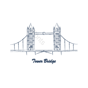 塔桥 伦敦 建筑 手绘竽 英国 英国风格 桥矢量图