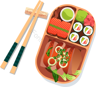 卡通风格 寿司 日本 日本料理 海鲜 筷子 美味食品 餐饮