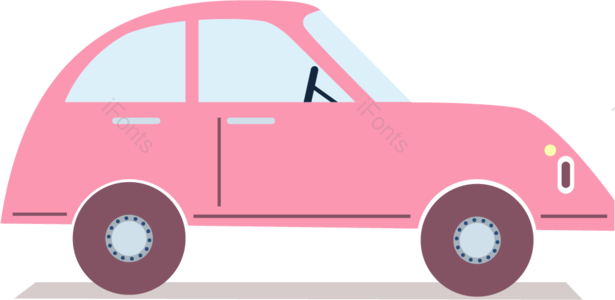 粉色 汽车 少女 复古 少女心 少女粉 私家车 矢量汽车