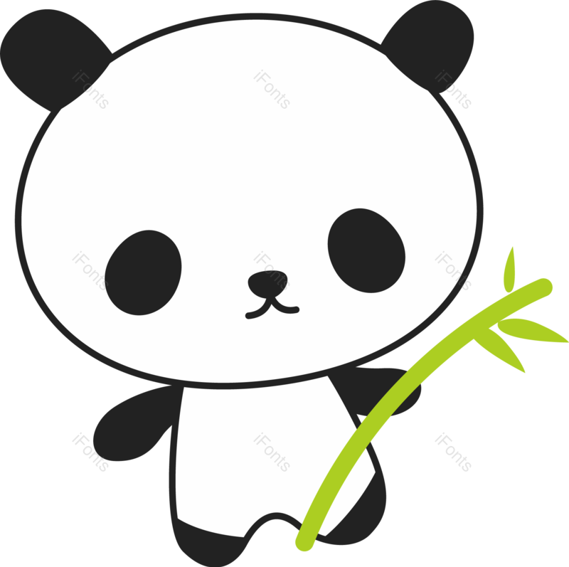 卡通图片,黑白元素,竹子PNG,简单免抠素材