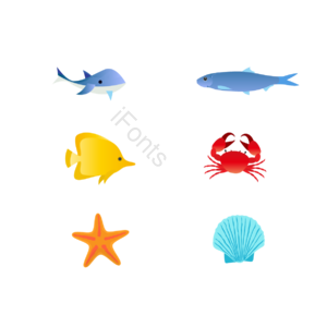 鲸鱼 热带鱼 螃蟹 海星 贝壳 鱼 海底动物 海鲜