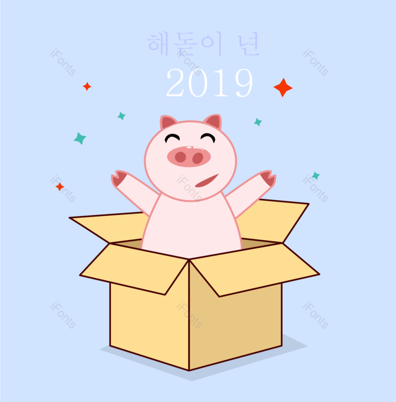 动画片图片,微笑元素,动物PNG,新年免抠素材