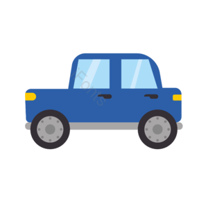 汽车 蓝色 扁平 简约 创意 侧面 车