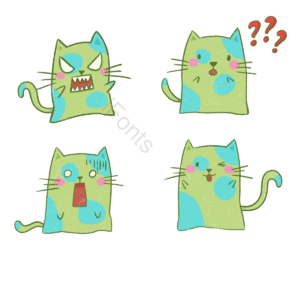 卡通剪贴画 动画片 可爱 可爱 猫 汗 惊 怀疑