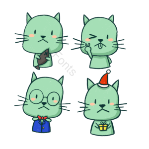 PSD 向量 动画片 动物 猫 可爱 可爱 情绪