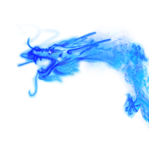 PSD PNG 向量 龙 绘 抽烟 水彩画 蓝色