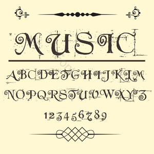 经典 复古  字形  字体模板 PNG PSD 庆祝字体 复古边框