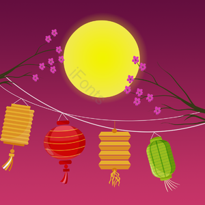 节日  中秋节  秋季  中式  手绘  图像  设计  颜色