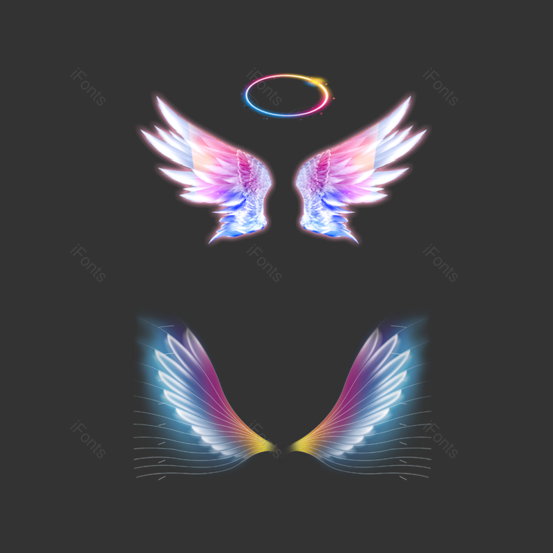 发光效果图片,天使元素,天使的翅膀PNG,动画片免抠素材