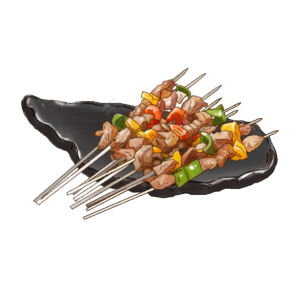沙什利克 餐饮 烤鸡肉串 美味的 肉 盘子 食物剪贴画 扦子