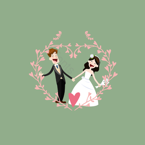 婚纱  桃心  花边  花边  快乐  快乐  婚纱照  一对