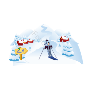 人  雪  屋  指示符  滑雪  雪山  运动  冬季