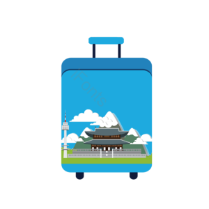 韩国 旅行 假日 名胜 图案 韩国之旅 手绘 动画片
