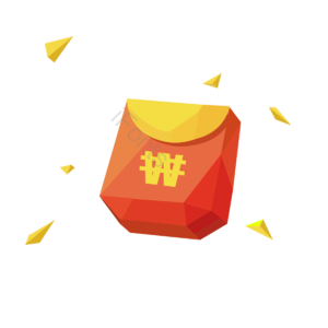红色 黄色 红包 袋 人格 现金 钱 韩币