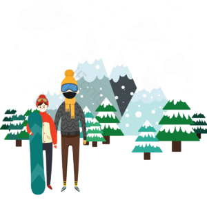 人 滑雪板 树 山 云 雪 冬季 厂