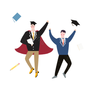 动画片 手绘 男孩 人 毕业 幸福的 学习 教育