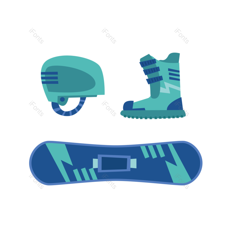 蓝色图片,滑雪元素,动画片PNG,帽子免抠素材