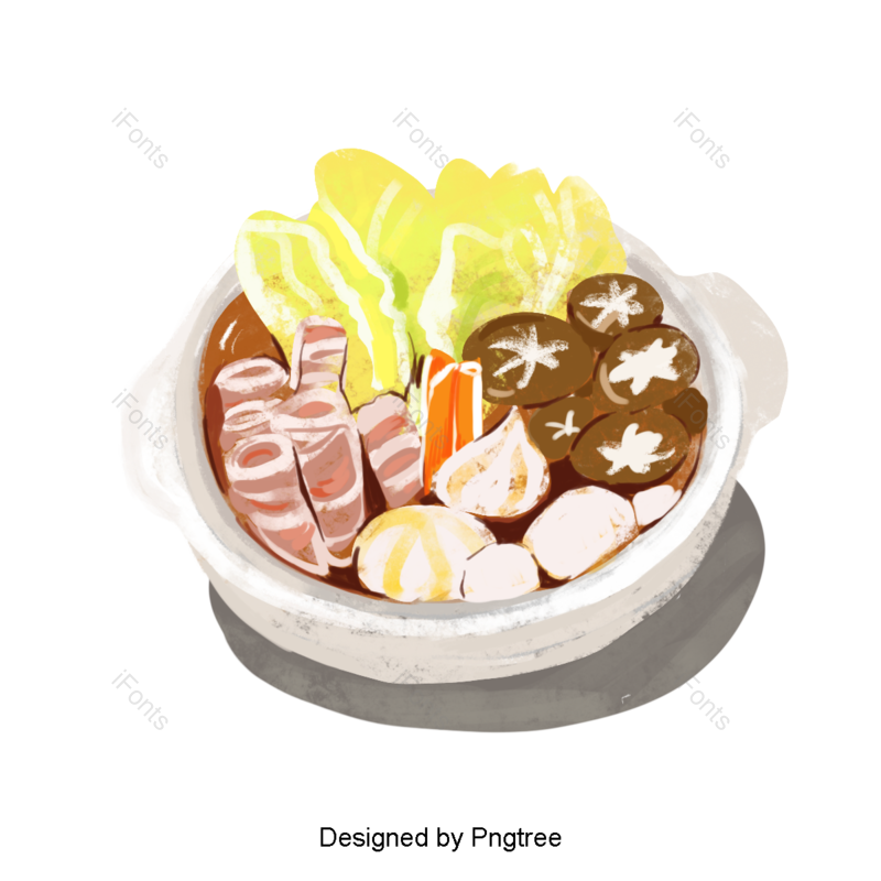 蔬菜图片,火锅元素,漫画PNG,蘑菇免抠素材