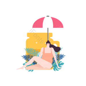 雨伞 饮料 妇女 树叶 假期 节日 享受 幸福