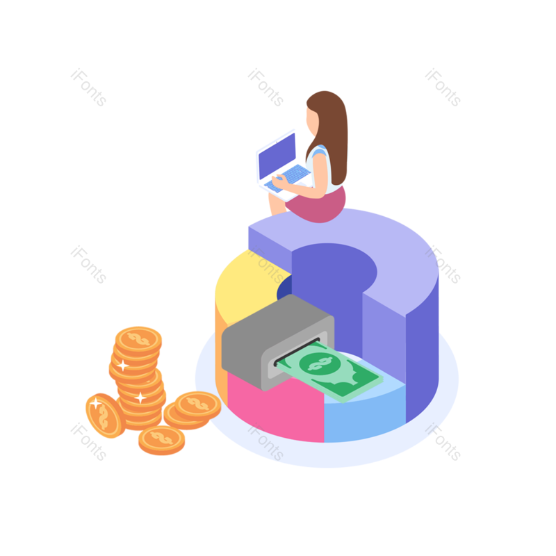 插图图片,金融元素,图表PNG,金币免抠素材