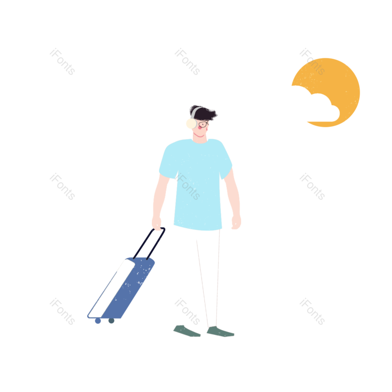 元素图片,蓝色元素,动画片PNG,快乐免抠素材