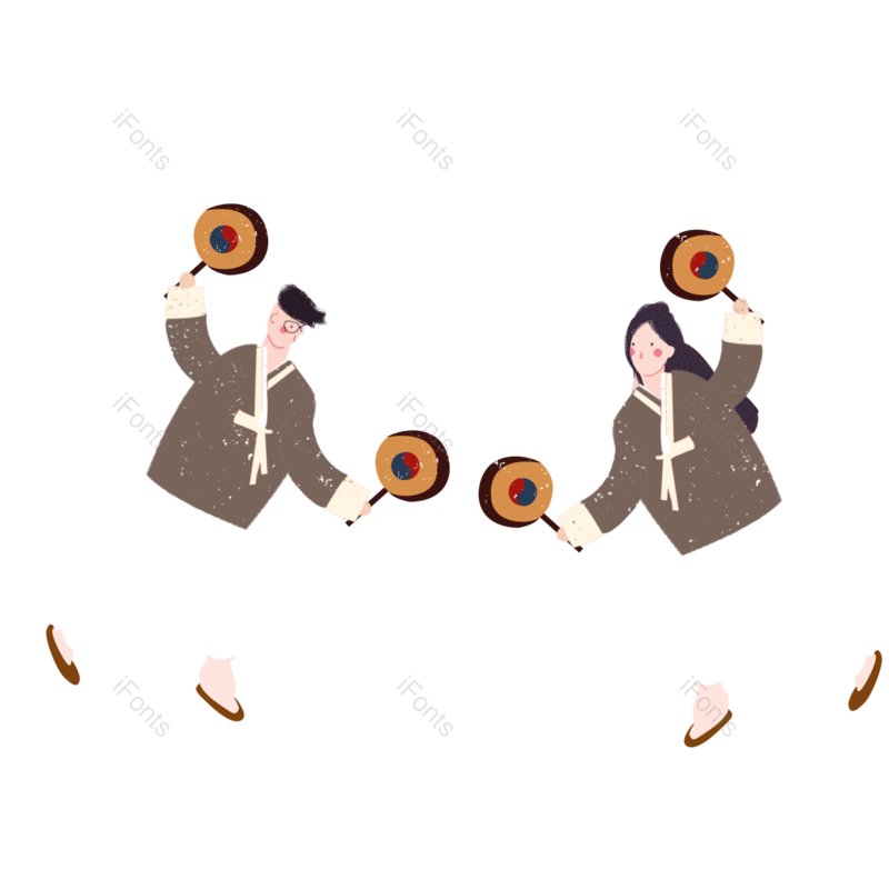 手绘插图图片,传统元素,女人PNG,简约风格免抠素材