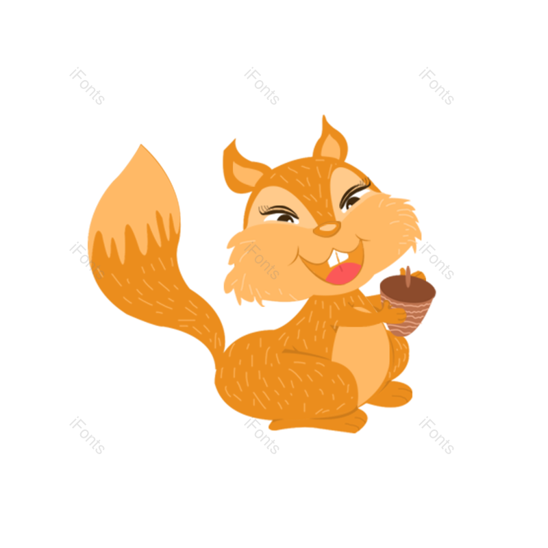 动画片图片,松鼠元素,动物PNG,橙子免抠素材