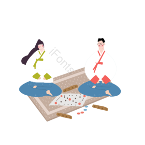传统的新年活动 家庭 木西洋棋棋子 人 女人 白色 绿色 浅色