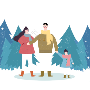 冬天的生活 人 女人 孩子 雪景 雪花 棉袄 帽子