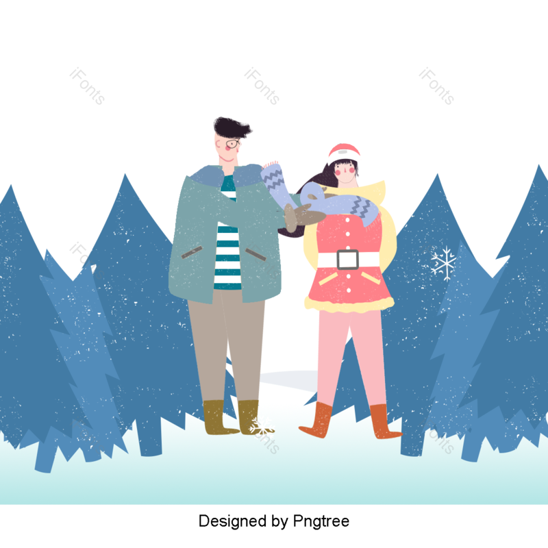 女人图片,围巾元素,下雪天PNG,情人免抠素材