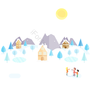 冬季 冬季 雪 雪景 装饰图案 矢量图 屋 树