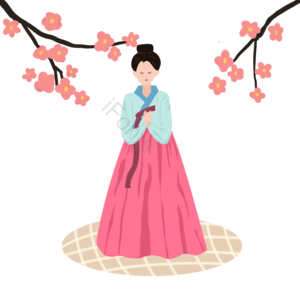 psd 韩国西装 韩国的风 韩国女孩 韩国风 桃色 浅蓝色 桃花