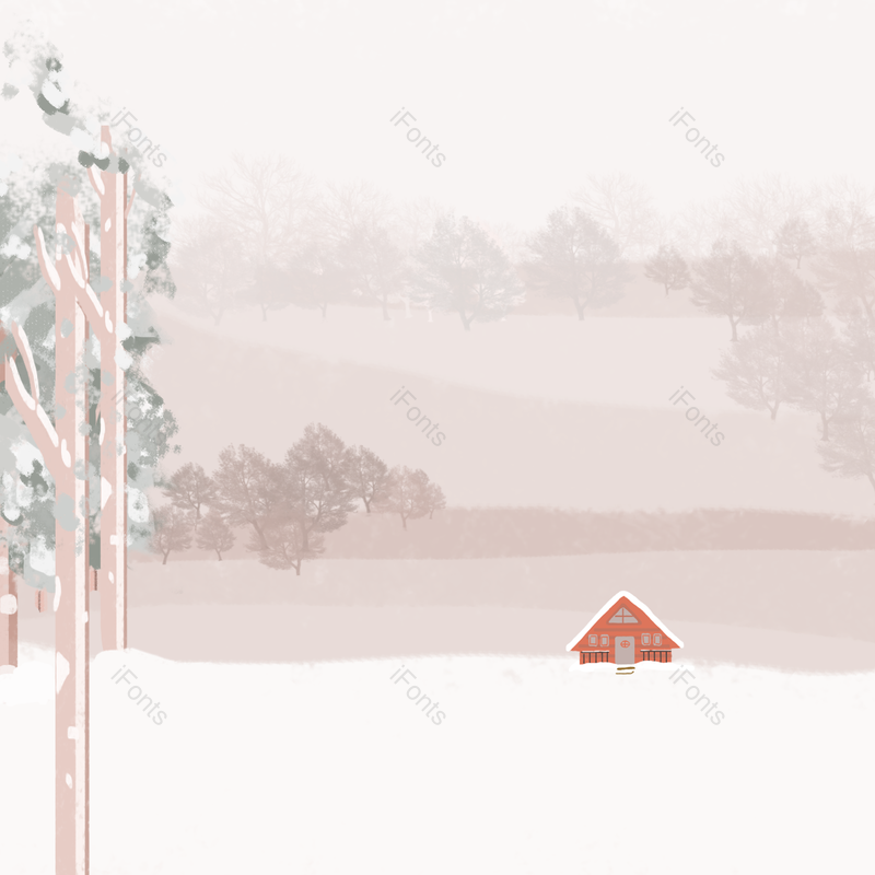 插图图片,雪景元素,海报PNG,白色免抠素材