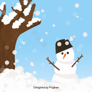 可爱 雪花 热情 冬季 动画片 雪人 树 雪人