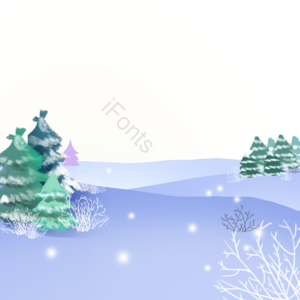 冬天雪松 雪景 冬季  圣诞节 雪 浪漫 插图 紫色