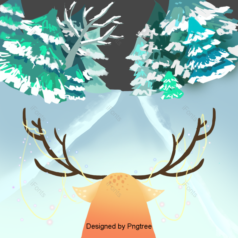 插图图片,雪景元素,手绘PNG,冬季免抠素材