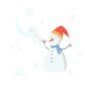 插图 可爱 冬季 风 雪人 可爱 手绘 冷