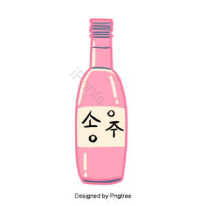 酒瓶 醇 烧酒 可爱 动画片 手绘 插图 韩国特色