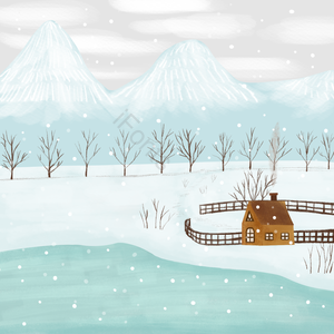 n 冬天 静谧 可爱的 干净 n 树 雪花儿