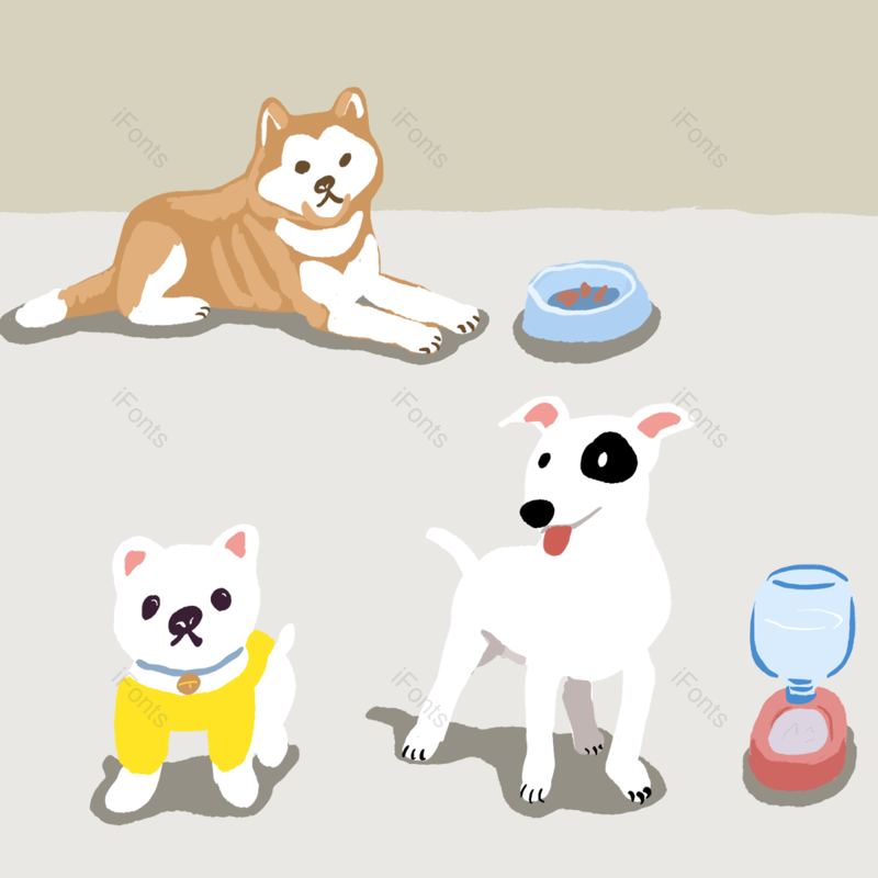 插图图片,宠物元素,白色PNG,平面免抠素材