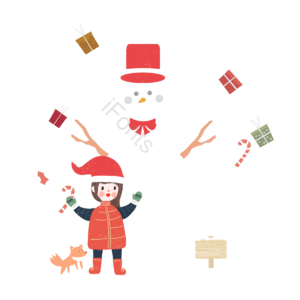 圣诞节插画 白色 圣诞节快乐 圣诞 圣诞雪人 圣诞狐狸雪人 庆祝 暖